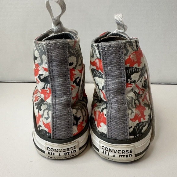 Converse All Star Chuck Taylor Dinosaurs Junior US SZ 2 Orange/Grey HighTop - Picture 5 of 13